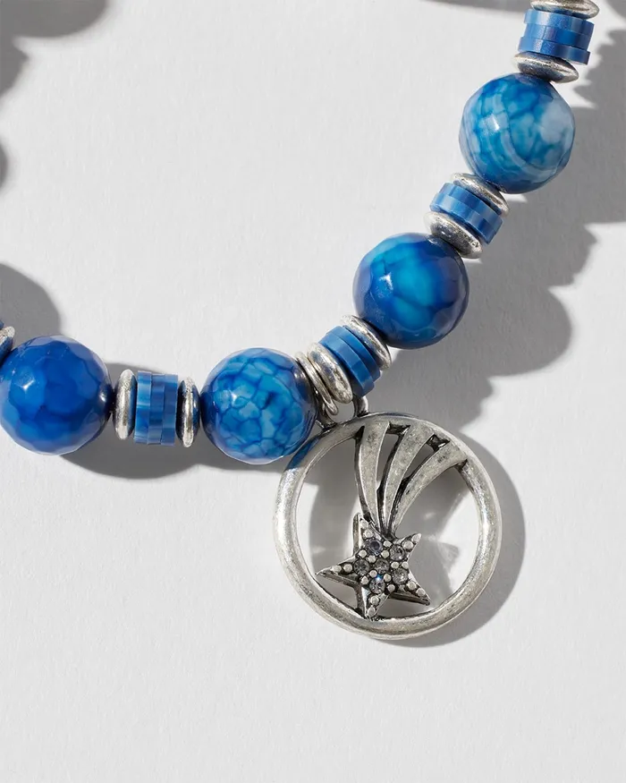 Chico039s Star Drop Off Stretch Bracelet Blue Women Bracelets