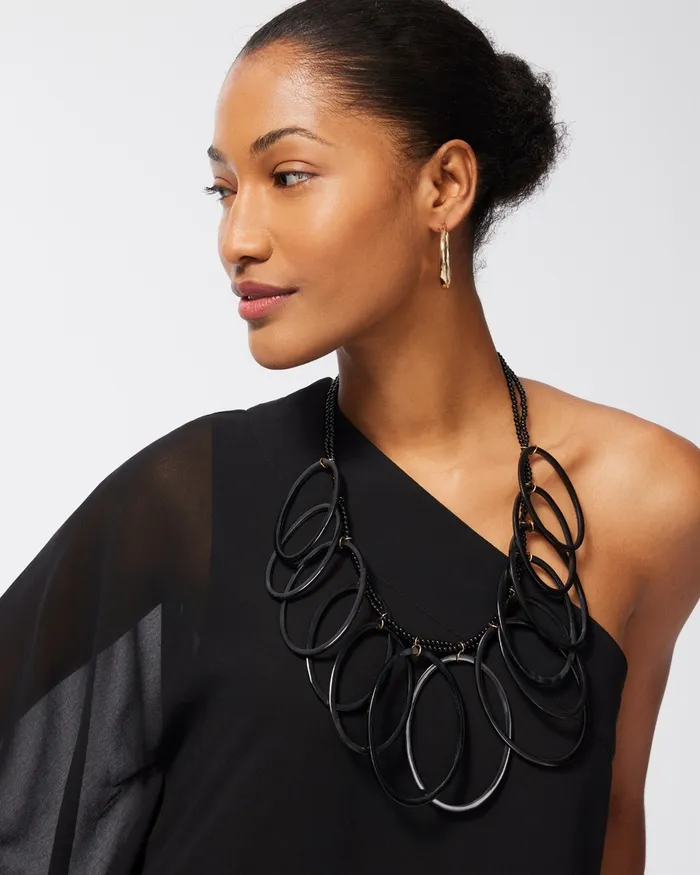 Chico039s Statement Bib Necklace Black Women Necklaces