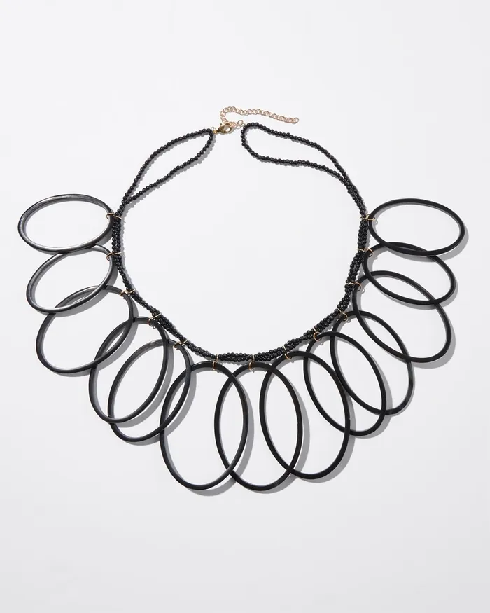 Chico039s Statement Bib Necklace Black Women Necklaces
