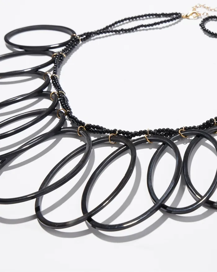 Chico039s Statement Bib Necklace Black Women Necklaces
