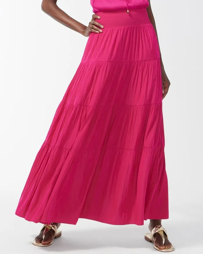 Chico039s Tiered Maxi Skirt Black Women Matching Sets