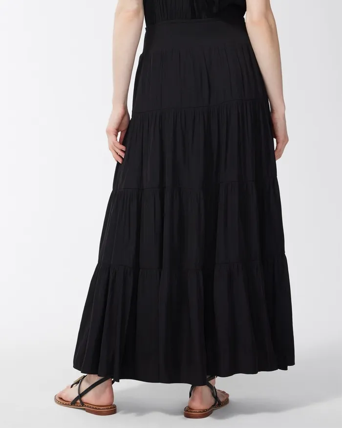 Chico039s Tiered Maxi Skirt Black Women Matching Sets