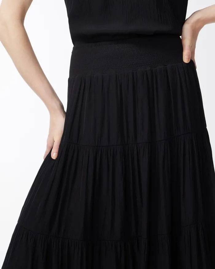 Chico039s Tiered Maxi Skirt Black Women Matching Sets