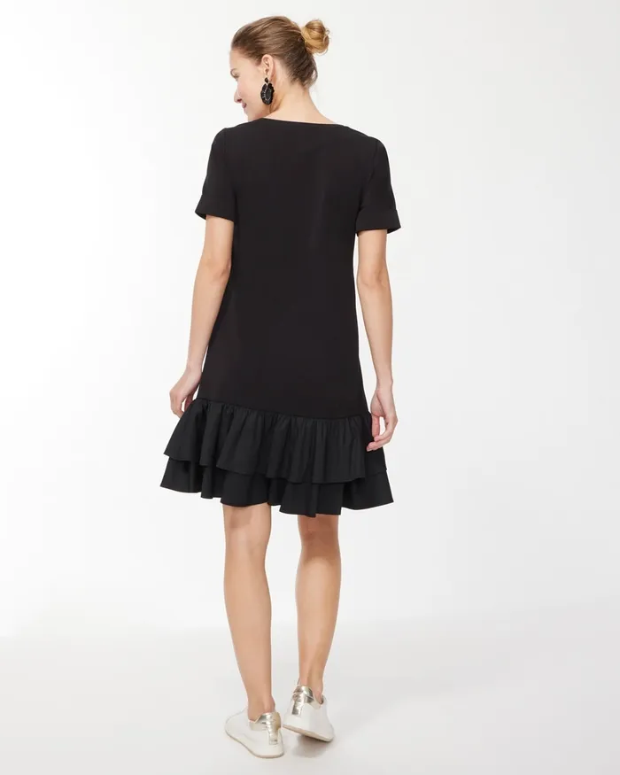 Chico039s Tiered TShirt Dress Poolside Blue Women Dresses and Skirts