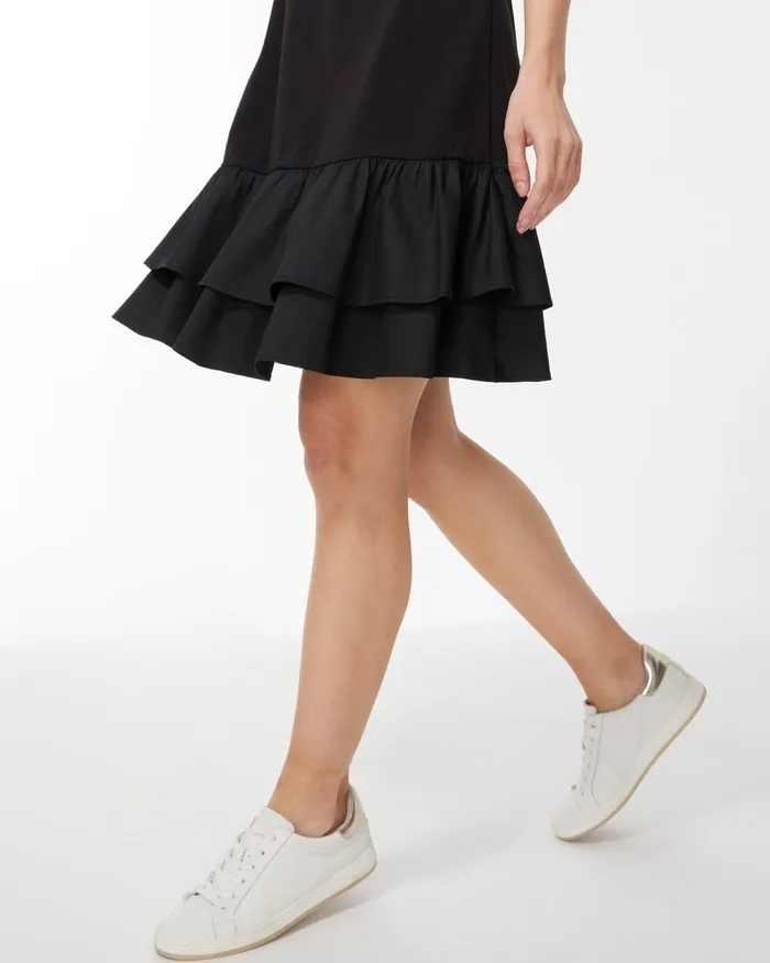 Chico039s Tiered TShirt Dress Poolside Blue Women Dresses and Skirts