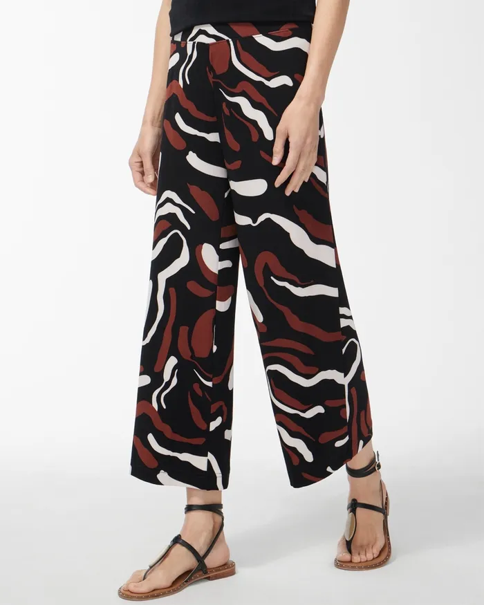 Chico039s Travelers Abstract Print Crops Travelers Black Women Pants