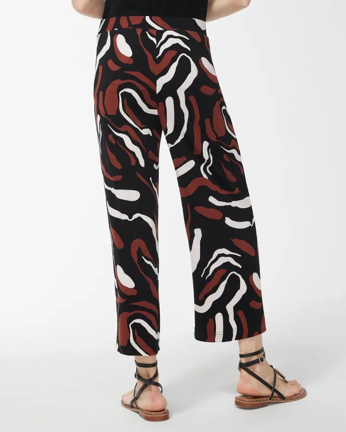 Chico039s Travelers Abstract Print Crops Travelers Black Women Pants