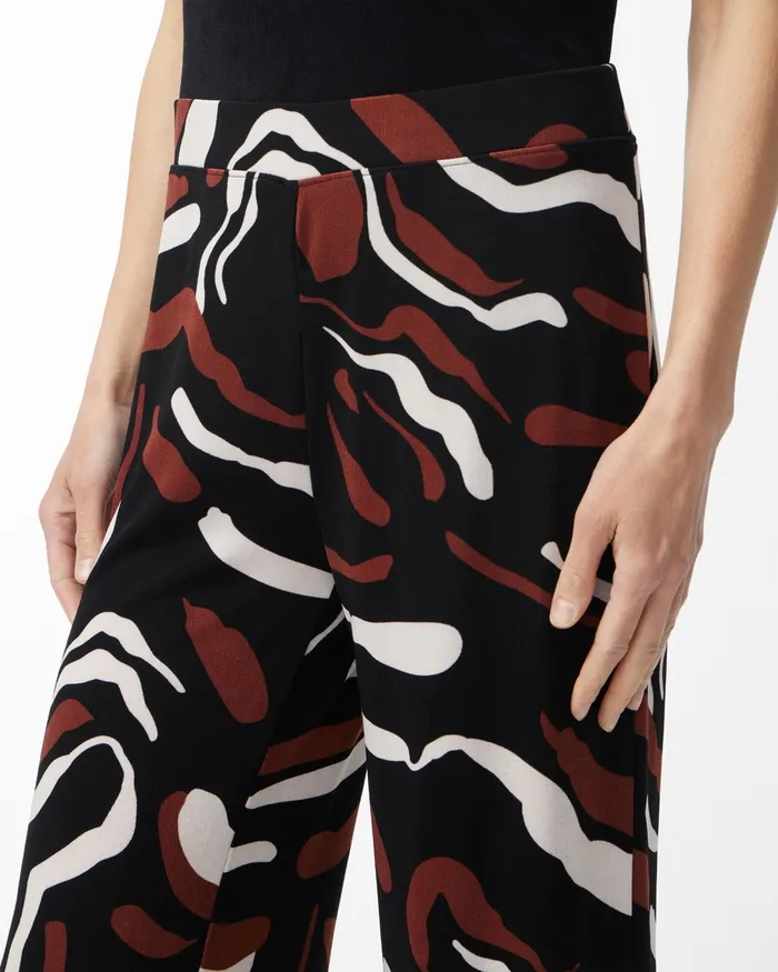 Chico039s Travelers Abstract Print Crops Travelers Black Women Pants