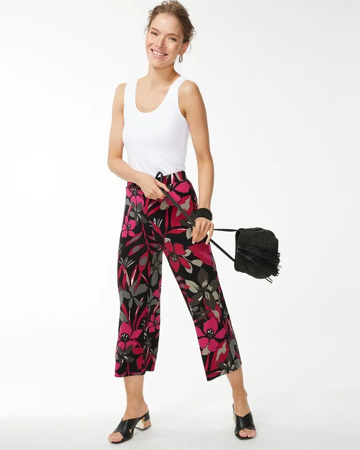 Chico039s Travelers Floral Crops Botanic Berry Women Matching Sets