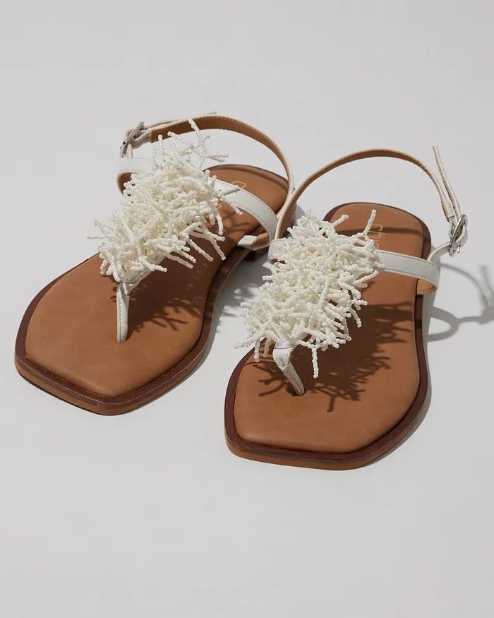 Chico039s White TStrap Sandals White Women Shoes