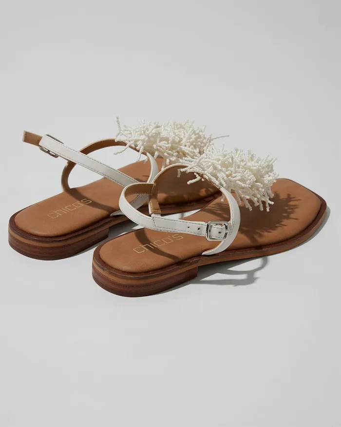 Chico039s White TStrap Sandals White Women Shoes