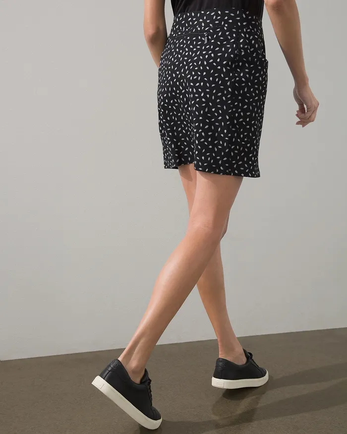 Chico039s Zenergy Dotted Side Pocket Skort Black Women Activewear