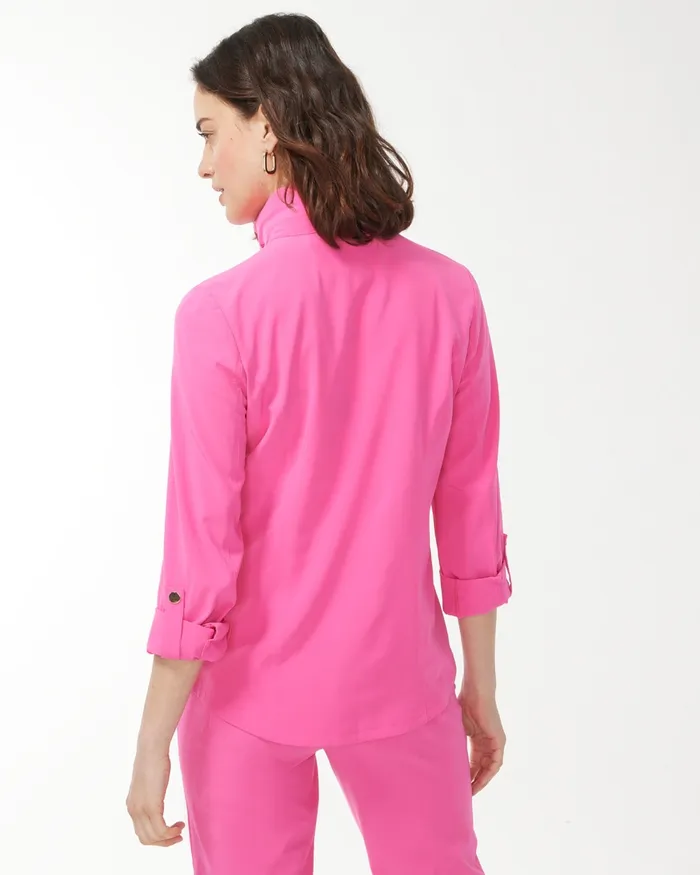 Chico039s Zenergy UPF Hidden Hood Jacket Bahamian Pink Women Matching Sets