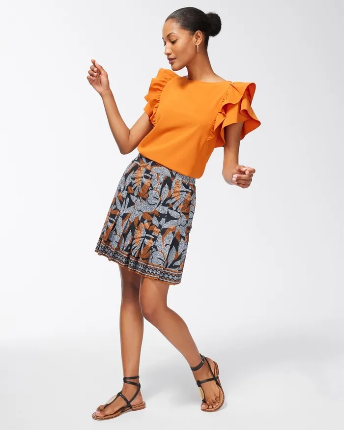 Chico039s Zenergy UPF Neema Drama Sleeve Top Burnished Clay Women Tops