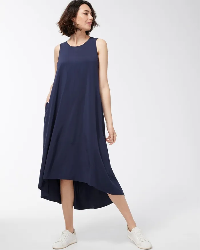 Chico039s Zenergy UPF Neema Sport Maxi Dress Classic Navy Women Dresses and Skirts