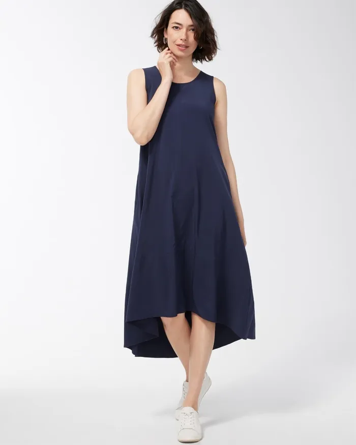 Chico039s Zenergy UPF Neema Sport Maxi Dress Classic Navy Women Dresses and Skirts