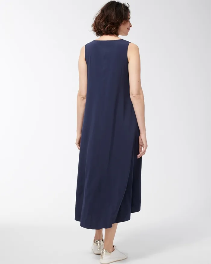 Chico039s Zenergy UPF Neema Sport Maxi Dress Classic Navy Women Dresses and Skirts