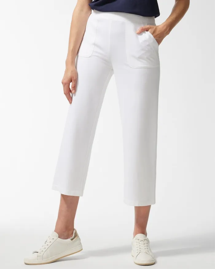 Chico039s Zenergy UPF Neema White Wide Leg Crops Alabaster Women Activewear