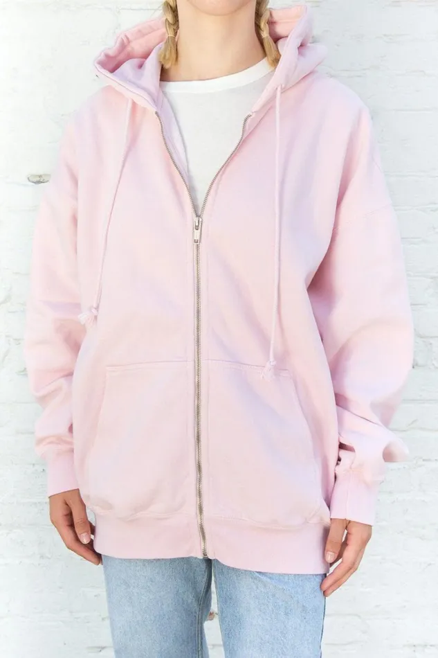 Christy Hoodie Pastel Pink Women Brandy Melville Sweatpants and Sweatshirts