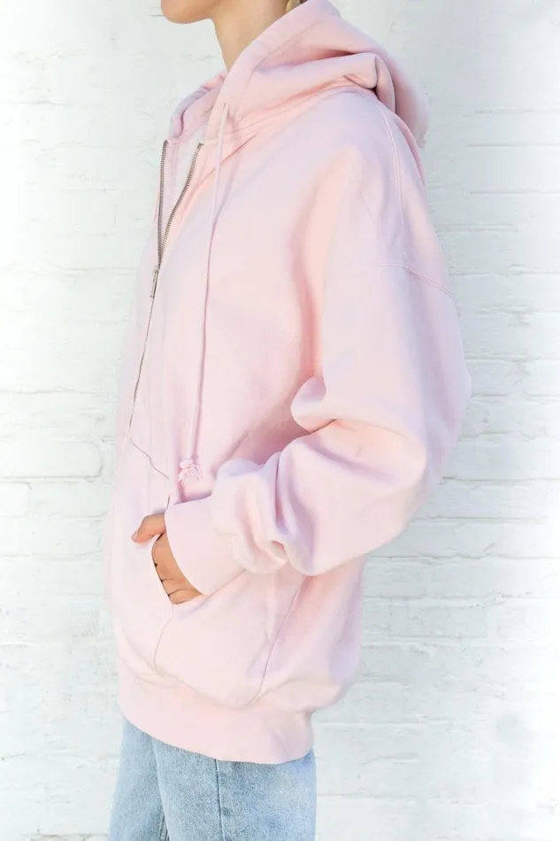 Christy Hoodie Pastel Pink Women Brandy Melville Sweatpants and Sweatshirts
