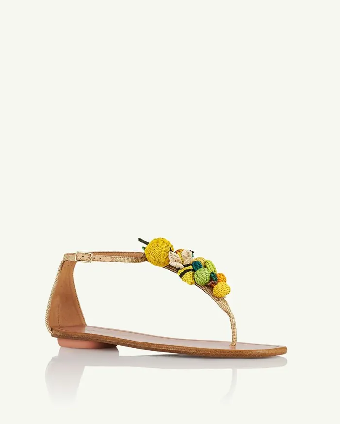 Citrus Punch Sandal Flat Beige Women Aquazzura Flats