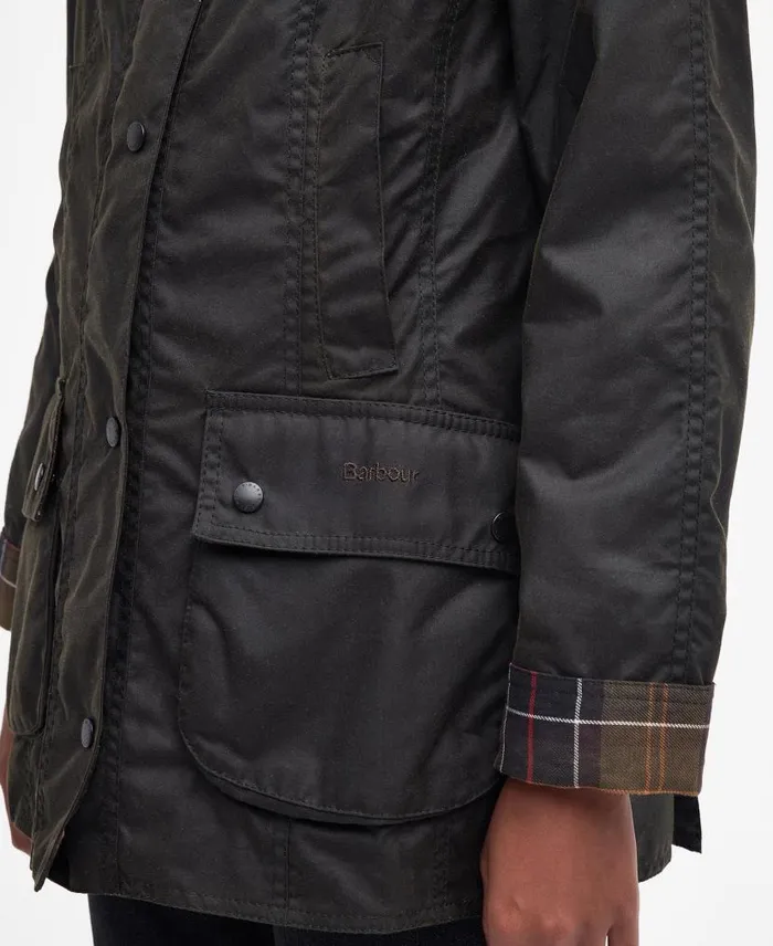 Classic Beadnellu00ae Wax Jacket Olive Women Barbour Waxed Jackets