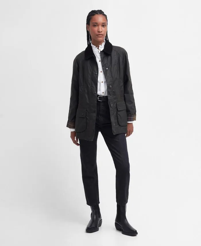 Classic Beadnellu00ae Wax Jacket Olive Women Barbour Waxed Jackets
