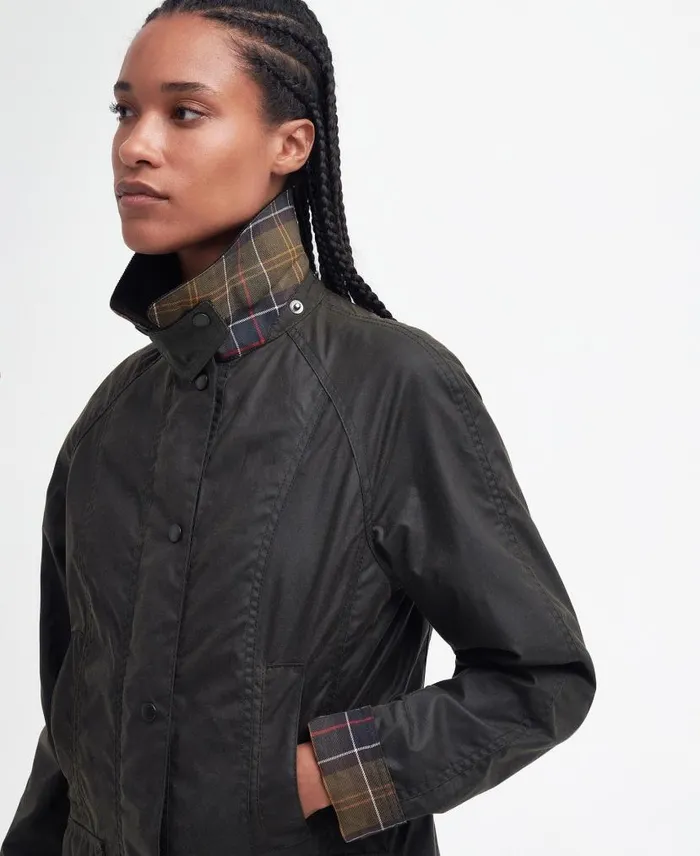 Classic Beadnellu00ae Wax Jacket Olive Women Barbour Waxed Jackets