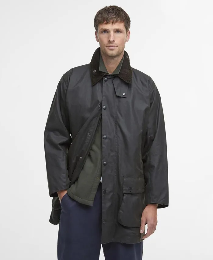 Classic Northumbriau00ae Waxed Jacket Olive Men Barbour Waxed Jackets