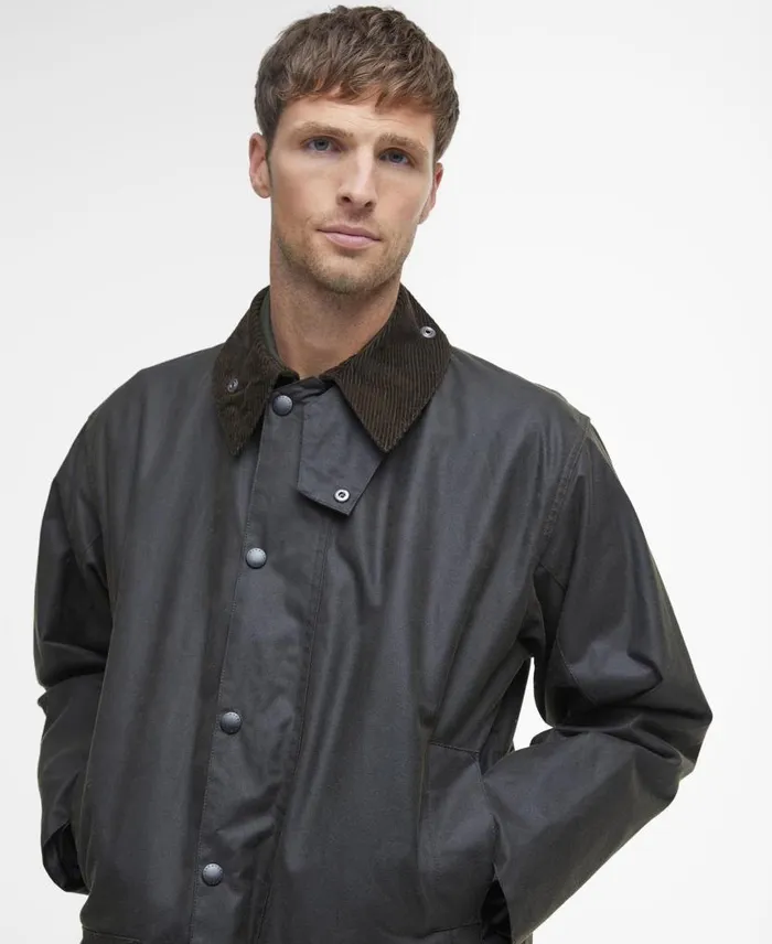 Classic Northumbriau00ae Waxed Jacket Olive Men Barbour Waxed Jackets
