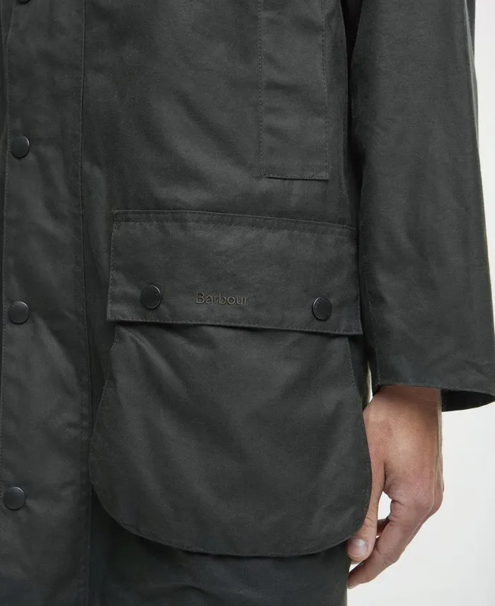 Classic Northumbriau00ae Waxed Jacket Olive Men Barbour Waxed Jackets