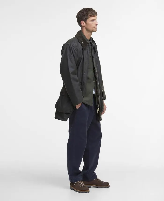 Classic Northumbriau00ae Waxed Jacket Olive Men Barbour Waxed Jackets
