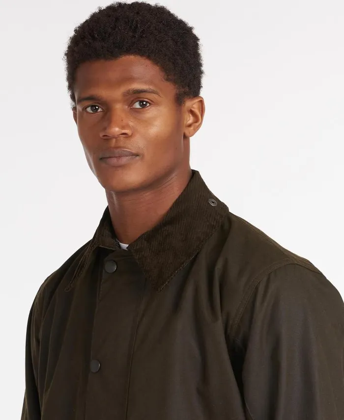 Classic Northumbriau00ae Waxed Jacket Olive Men Barbour Waxed Jackets