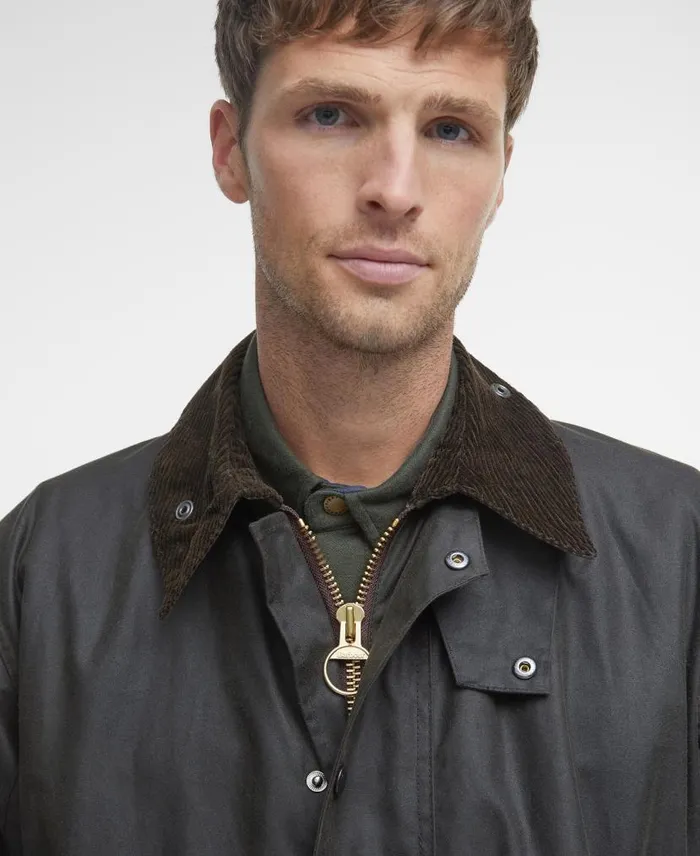 Classic Northumbriau00ae Waxed Jacket Olive Men Barbour Waxed Jackets