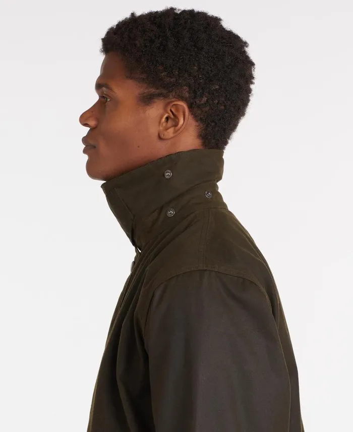 Classic Northumbriau00ae Waxed Jacket Olive Men Barbour Waxed Jackets