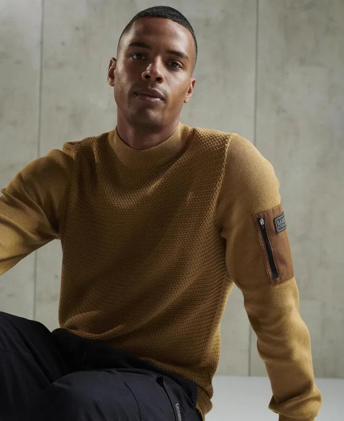 Clayton CrewNeck Jumper Desert Men Barbour Jumpers
