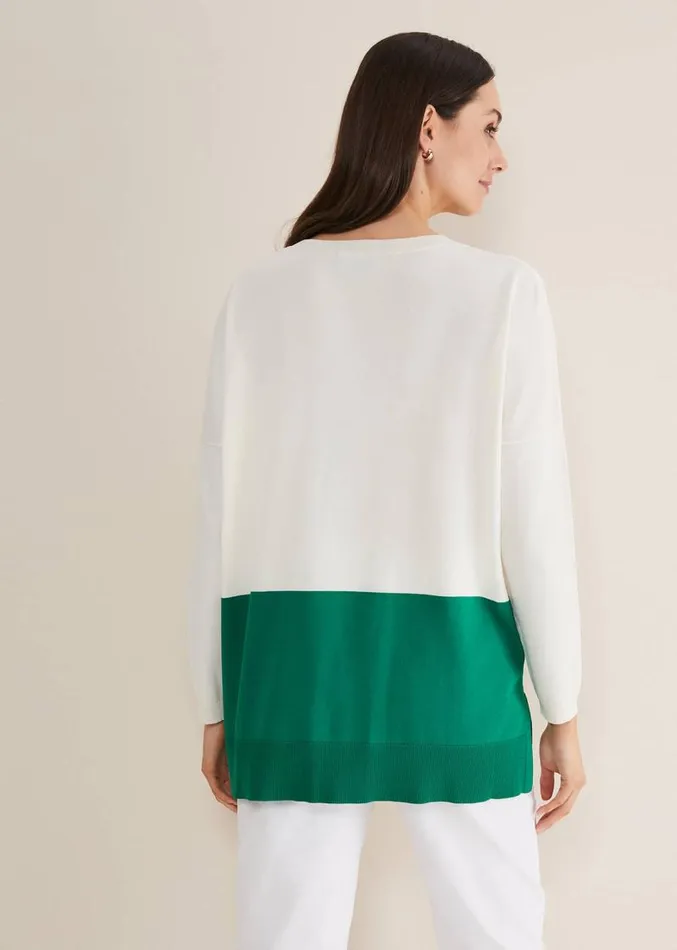 Cleo Colour Block Knit Greenneutral Women Phase Eight Knitwear