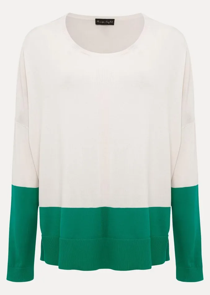 Cleo Colour Block Knit Greenneutral Women Phase Eight Knitwear