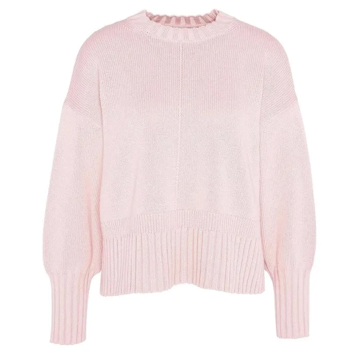 Clifton Crew Neck Knitted Jumper Shell Pink Women Barbour Jumpers