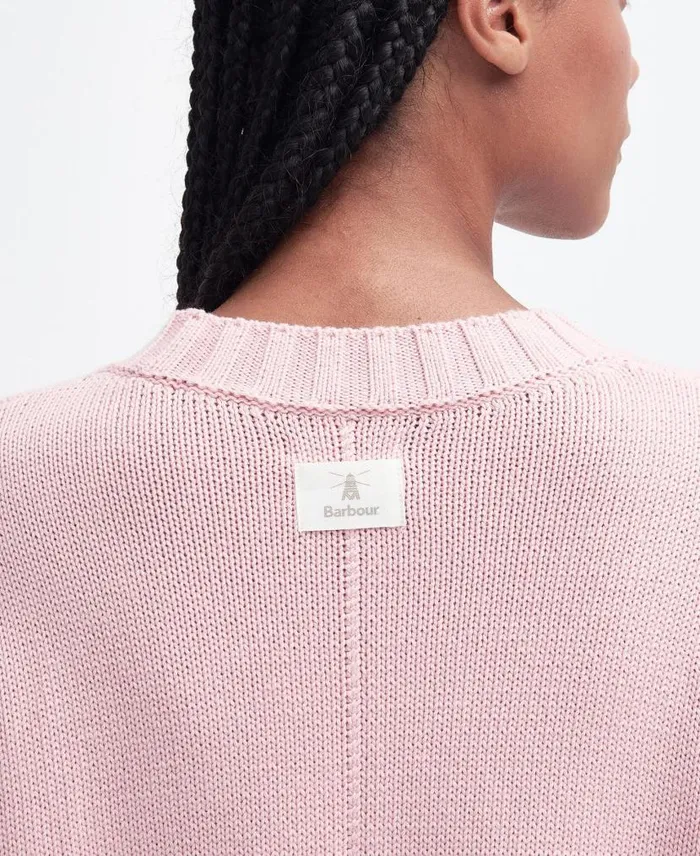 Clifton Crew Neck Knitted Jumper Shell Pink Women Barbour Jumpers