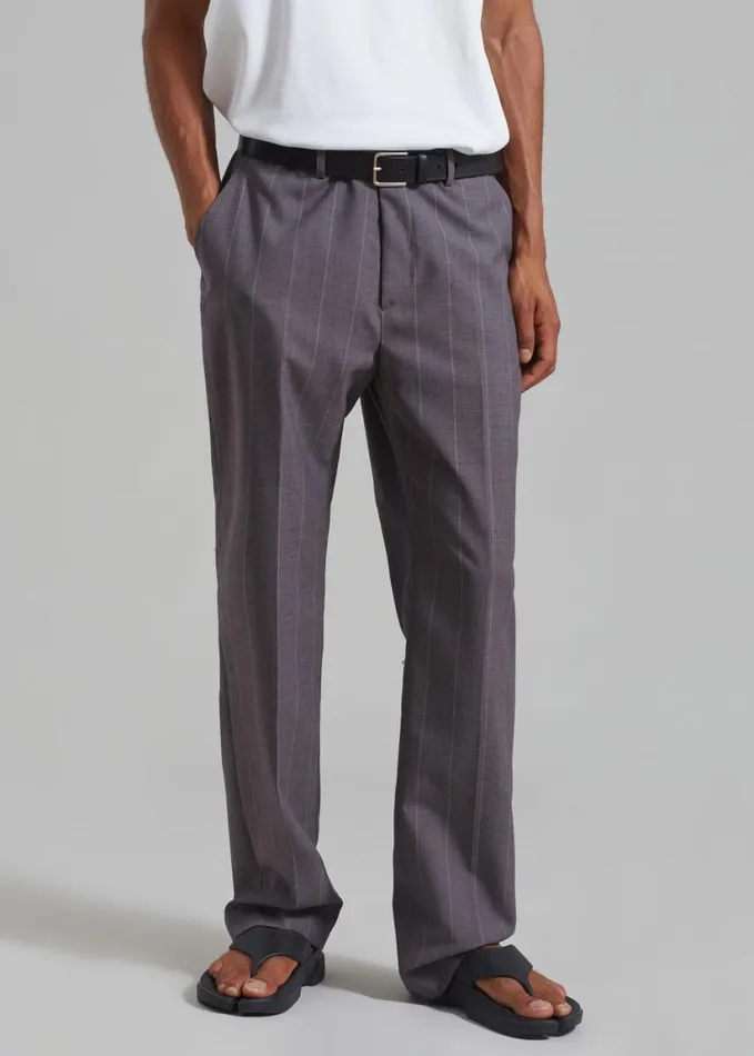 Clothing Men The Frankie Shop Boone Suit Pants 8211 Grey Stripe