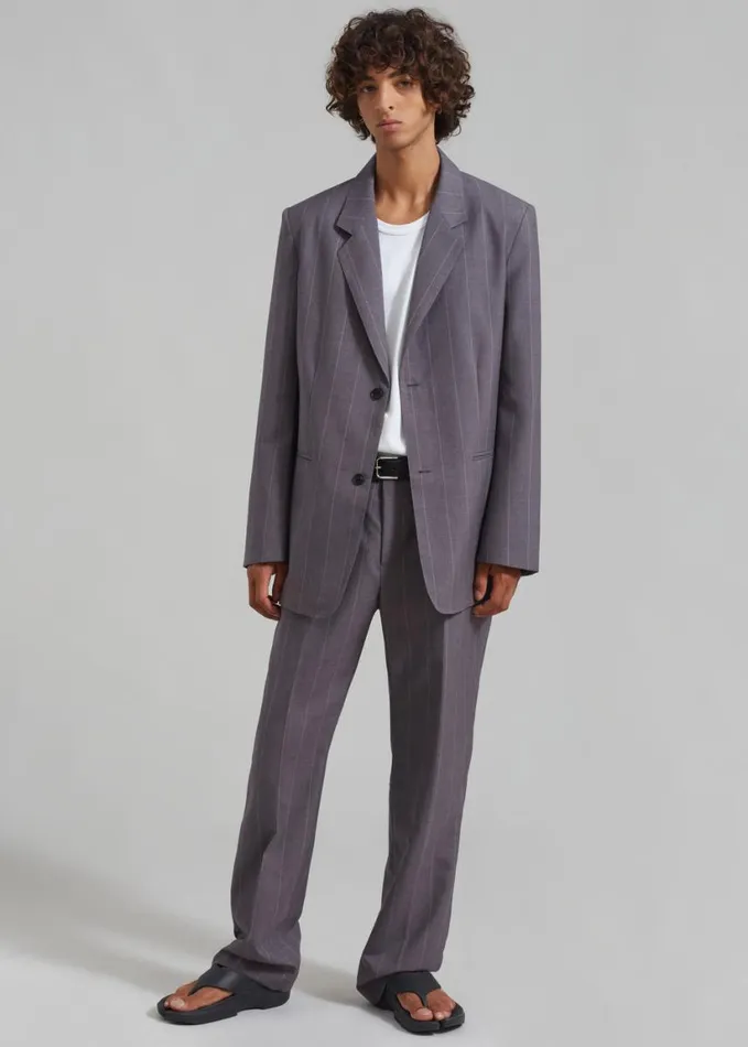 Clothing Men The Frankie Shop Boone Suit Pants 8211 Grey Stripe