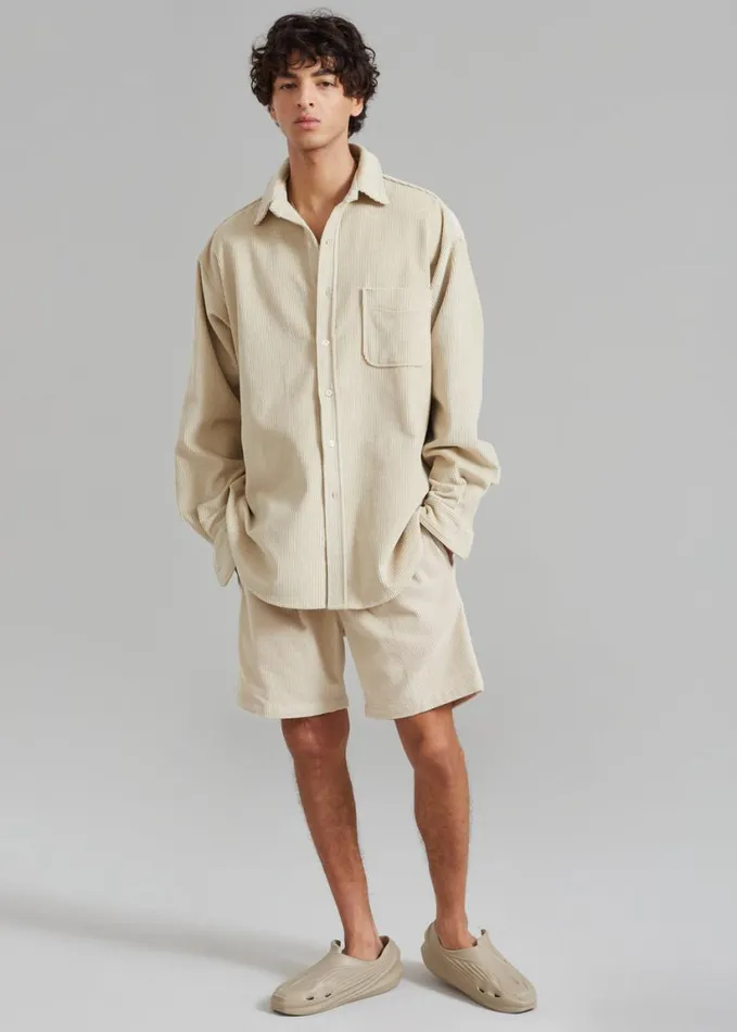 Clothing Men The Frankie Shop Camden Corduroy Shorts 8211 Cream