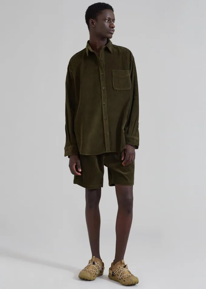 Clothing Men The Frankie Shop Camden Corduroy Shorts 8211 Olive