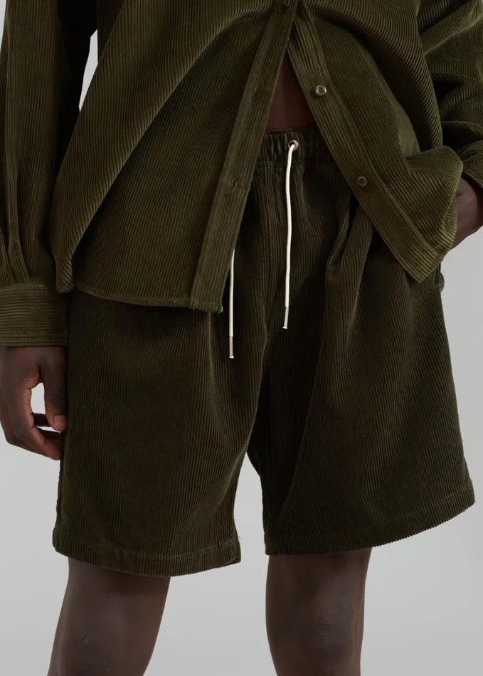 Clothing Men The Frankie Shop Camden Corduroy Shorts 8211 Olive