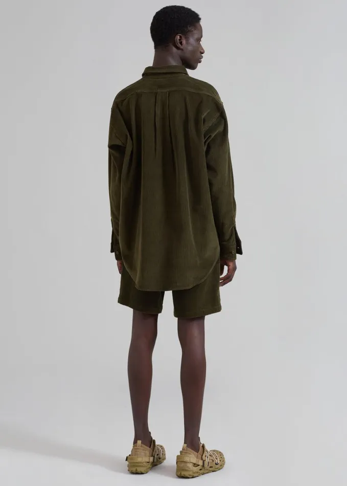 Clothing Men The Frankie Shop Camden Corduroy Shorts 8211 Olive