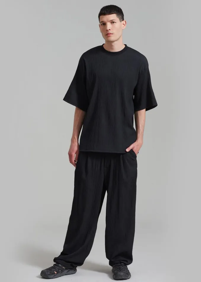 Clothing Men The Frankie Shop Eliott Crinkle Pants 8211 Black
