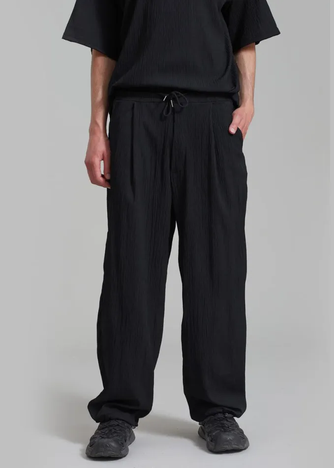 Clothing Men The Frankie Shop Eliott Crinkle Pants 8211 Black