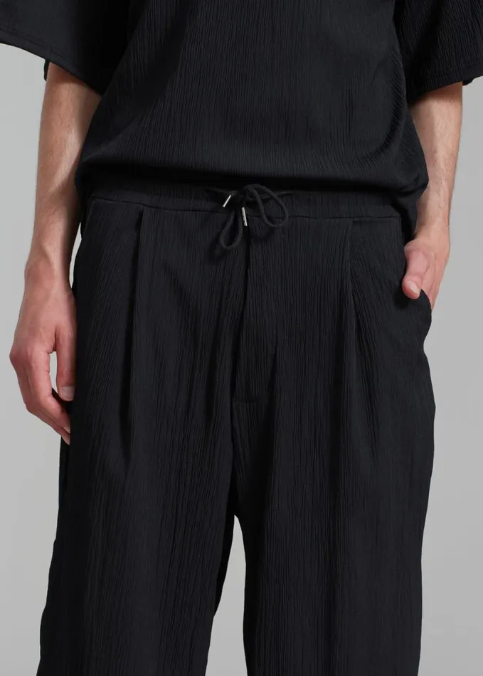 Clothing Men The Frankie Shop Eliott Crinkle Pants 8211 Black