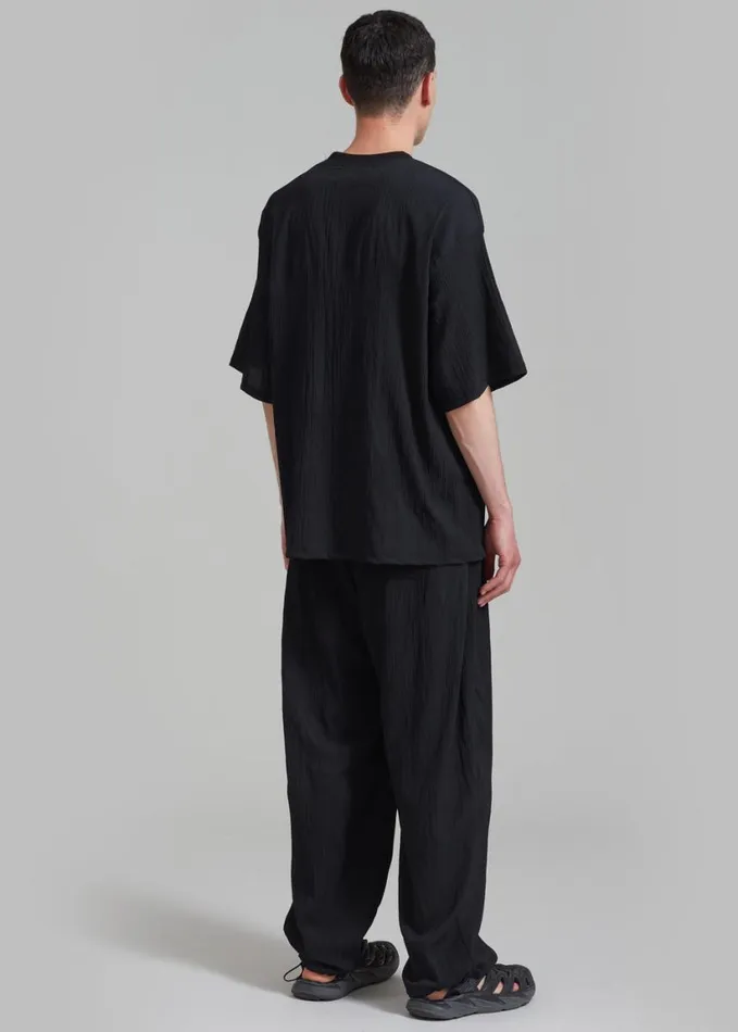 Clothing Men The Frankie Shop Eliott Crinkle Pants 8211 Black